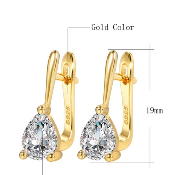 NEW 925 STERLING SILVER DIAMOND STUD EARRINGS, WONDERFUL EARRINGS, WOW EARRINGS - Picture 4 of 4